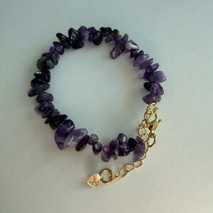 Natural amethyst chip bracelet